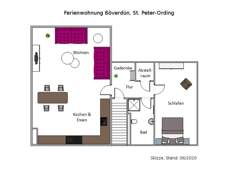 Ferienwohnung Boeverduen Занкт-Петер-Ордінг Екстер'єр фото